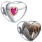 LaMenars 925 Sterling Silber Personalisierte Foto Charm Fit Armband Halskette Kundenspezifische Herz Form Bild Bead, Memorial Zarte Urlaub Geschenke für Freunde