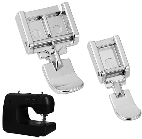 Huybaa Pied de Biche Machine a Coudre, 2 Pcs Pied presseur à Fermeture éclair à Clipser, Pied Presseur à Fermeture Invisible pour Singer, Brother, Babylock, Euro-Pro