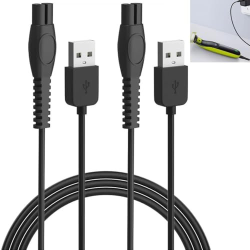 BAAQII 2 Pack 5V Shaver Charging USB Cable Replacement for Philip Shaver S1112 1113 S5831 5832 PQ888 RQ889 Razor Adapter USB Charger Cord
