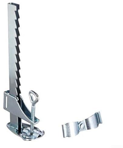 Entgoinggo Schirmdeck-Halterung, Clip, Balkon-Sonnenschirmhalter, Klemme für Handläufe bis 190 mm, legierter Stahl, für Schirmrohre, 32 mm vertikal/25 mm horizontal