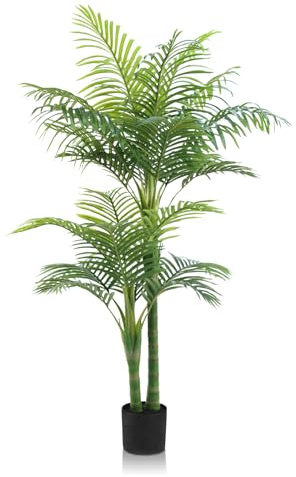 GOVIRAYE Palmier Aréca Doré Artificiel 150cm - Plante Décoration Balcon Extérieur Résistante Intempéries, pour Maison/Bureau