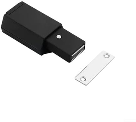 Yhenlovtt Porte robuste en alliage de zinc adaptée avec aimant puissant pour un rebond sécurisé - Installation lourde en U pour ferme-porte (noir)