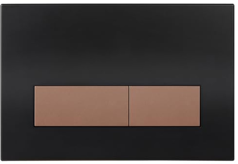 Mendorio WC Drückerplatte, kompatibel mit Geberit Sigma, UP300 & UP320 Serien Betätigungsplatten, mit Doppelspülung, ausgestattet mit Spülhebel-Set (Matt Schwarz & Bronze Knopf)