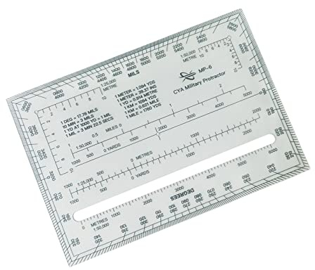 JISADER Acryl Winkelmesser mit Maßeinheit (Mils/Meter/Yards) für Präzises Kartenlesen Im Ingenieurwesen
