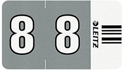 Leitz 66080000 Orgacolor Ziffernsignal 8, 100 Stück, grau