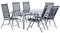 Beliani Gartenmöbel Set Tisch 6 Stühle Sitzgruppe Essgruppe Gartenset Schwarz Catania