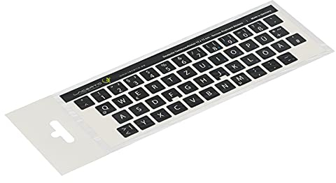 Lacerto® | 12x12mm Deutsche Aufkleber für PC/Laptop & Notebook Tastaturen mit mattem kratzfestem Laminat, Germany Keyboard Stickers QWERTZ | Farbe: Schwarz