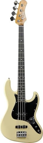 EKO GUITARS VJB200V Bajo eléctrico 4 cuerdas Serie Tribute Vintage, cuerpo de tilo, mango de arce y teclado de 21 teclas de resina, dos pastillas JB, controles separados de volumen y 1 tono, color