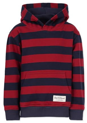 Band of Rascals Kinder Kapuzenpullover Striped aus Bio-Baumwolle, Navy - Brick-red, Gr. 134