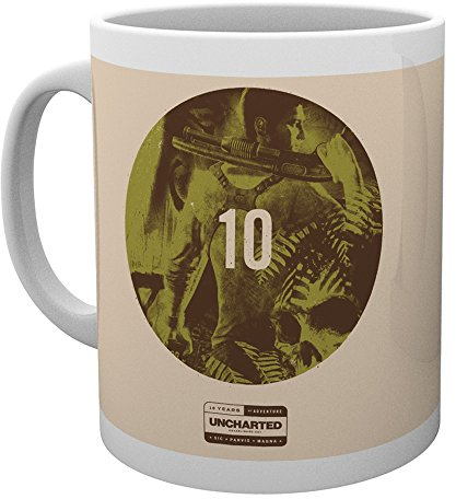 GB eye LTD Uncharted 10 Years Circle Mug en céramique 15 x 10 x 9 cm