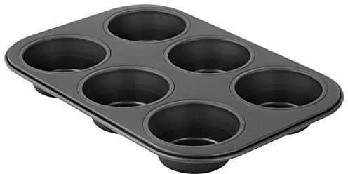 Zenker Muffinform 6er Backblech PURE, für saftige Muffins & Cupcakes, Muffinblech (Farbe: schwarz), Menge: 1 Stück