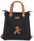 AMPELMANN Handtasche | 3 in 1 Shoppinghelfer mit Lederapplikation Geher | schwarz
