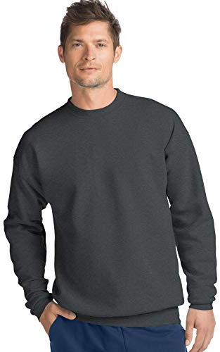 Hanes ComfortBlend EcoSmart Men`s Crew Sweatshirt, 5XL Charcoal Heather