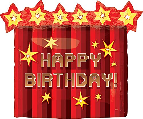 Amscan Anagram 3545801 - TNT Pixel Gamers Party Dynamite SuperShape Foil Balloon - 25