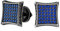 Schwarz Blaue Kubische Zirkonia Mikro Pflaster CZ Quadratische Ohrstecker Für Männer Simulierter Saphir Sterlingsilber Schraubverschluss 9MM