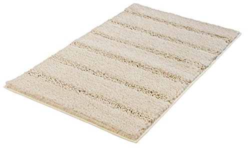 Kleine Wolke Badteppich Monrovia Sandbeige 80 x 140 cm | OEKO-TEX zertifiziert, rutschhemmende Unterseite, für Fußbodenheizung, maschinenwaschbar, 100% Polyester