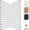 PAMANO Wall Photo Grid Shelf, Wall Hanging Ins Art Display Grid Panel for Decor & Storage, Metal Wire Notice & Memo Board, Mesh Tool Organiser Frame 2 Pcs (Black, 25.6 x 17.7 inches)