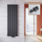 ELEGANT - Radiatore verticale di design, colore: antracite, 1800 x 590 mm, con termostato multiblocco, a doppio strato, collegamento centrale, scaldasalviette