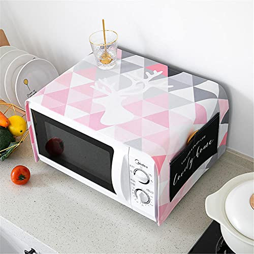 Accessori Copri Microonde Forno Stoffa Cucina Frigorifero Tovaglia da Esterno Lino Rettangolare Cotone Antimacchia Triangolo Rosa 35 X 95cm