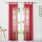 Delien Voile Uni Gardine mit Schlaufen Transparent Vorhang Modern Einfarbige Dekoschal Schlaufenschal Wohnzimmer Gardinenschal Schlafzimmer Fenster Vorhänge 1 Stück BxH 140x175cm,Weinrot