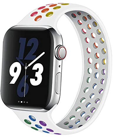 Correa de Silicona Compatible con Correa Apple Watch 38mm 40mm 41mm, Pulsera Deportiva Elástica Transpirable para iWatch Series 8 7 6 5 4 3 SE(XS,Multicolor)