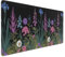 Tapis de souris vintage à motif floral de 90 x 40 cm, XXL, motif aquarelle, fond noir, base en caoutchouc antidérapant avec bords cousus pour bureau de jeu