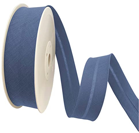 TEXTEX = 20 mm Breites Schrägband. 50% Baumwolle und 50% Polyester. Stück von 10m - (Mittelblau)