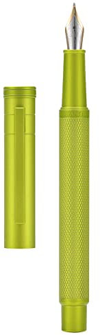 Hongdian 1851 Mustard Yellow Forest Fountain Pen Blade Nib Classic Design Calligraphy Pen with Converter and Metal Pen Case Set