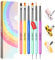 SAVILAND 6PCS Nail Art Brushes Set - Multifunctional Brushes for Design, Extension, Liner - 3 Sizes Dotting Tools for DIY