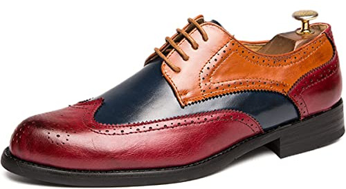 Zaylee Scarpe da uomo vintage eleganti brogues con lacci