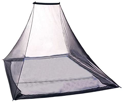 Tragbares Moskitonetz Leichtes Outdoor Reise Netzzelt Insektenschutz Camping Wanderzelt Pyramiden Bettbaldachin (240 * 170 * 130cm, Schwarz)