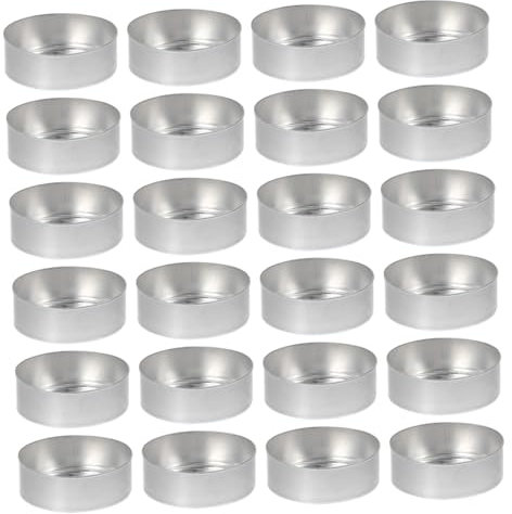 Lurrose 50 Stück Kerzenschale Aus Aluminium Wiederbefüllbare Teelichtdose Kerze Leere Kerzendosen Aus Metall Leere Kerzenbecher Aus Metall Kerzenwachsdosen Kerzenkasten Wachskerze Füllung