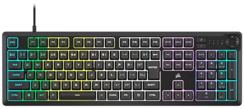 CORSAIR CH-9226C65-JP K55 CORE RGB Gaming Keyboard, Supports iCUE, 10 Zones, RGB, 4 Dedicated Media Keys, Quiet and Responsive Switch, 10.1 fl oz (300 ml), Splashproof