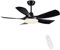 Newday Ventilatore da Soffitto Nero, 106cm Ventilatore da Soffitto con Lampada e Telecomando Silenzioso, Ventilatore da Soffitto con Luce Dimmerabile 5 Pale per Soggiorno Camera da letto Patio