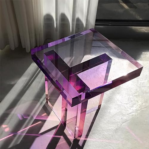 BEdaW Mode Rosa Und Lila Acryl -Couchtisch, Leichter Luxuriöser Kreativer Kleiner Beistelltisch, Geeignet Für Villen, Wohnzimmer