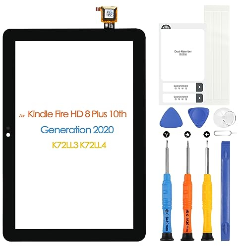 ARSSLY für Kindle Fire HD 8 10th Gen Digitizer Touch Screen, für Kindle Fire HD 8 10th Gen 2020 K72LL3 K72LL4 Touchscreen Digitizer Frontplatte aus Glas (nicht LCD Display)