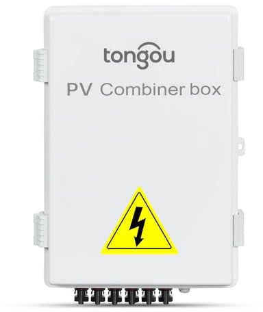 6-Saitige PV Kombinationsbox,Solar PV Anschlusskasten,10A Nennstrom Sicherung und Leistungsschalter 63A,mit Lightning Arreste,IP65,für Solarpanel-Gitter und netzunabhängiges Solarstromsystem TONGOU