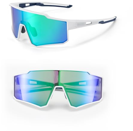 ROCKBROS Sport Sonnenbrille Polarisiert Fahrradbrille Herren Damen Sunglasses UV400 Schutzbrille TR90 Rahmen für Outdoorsport Radfahren Golf