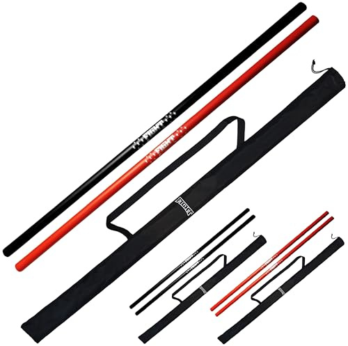 Foam Padded Practice Staff 4 Ft with Carry Bag, Bo Staff, Bo Staff for Martial Arts and Karate (Black & Red, 4ft)