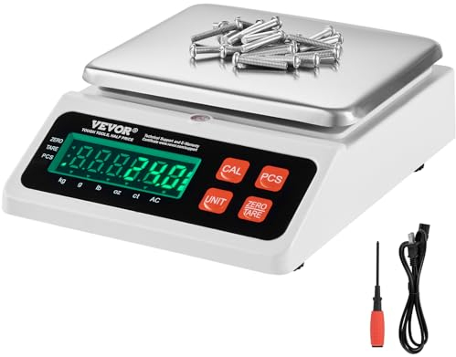 VEVOR Bilancia contapezzi industriale, bilancia digitale per valuta 10 kg x 0,1 g, unità g/kg/lb/oz/ct, bilancia elettronica per conteggio inventario con display LED uso commerciale