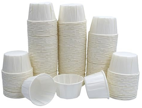 1000 x 2oz/60ml Round Waxed Paper Souffle Pots, Ideal for Sauce Pots, Dipping Cups, Ramekins, Condiments, and Portions Cups