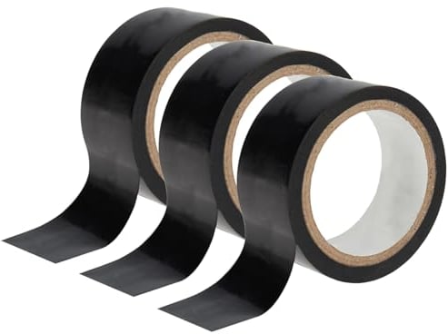 Huamirra Isolierband, Elektriker Klebeband PVC, 3 Stück Selbstklebendes Isolierband, Elektrisches Isolierband, 30mm x 20m Isolierband, Für Verdrahtungsarbeiten, Reparaturen und Abdichtung (Schwarz)