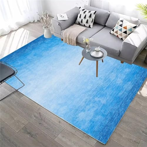 RUGMRZ Fleckerlteppich Schallschutz Teppich Blauer Teppich Jungenzimmer Teppich rechteckig Wohnzimmer großer Teppich nicht verblassen Babyzimmer Teppich 50X80CM