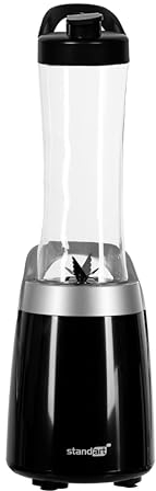 standart | Mixeur Blender - 0.6L | Blender Smoothie avec Broyeur à Glace et 6 Lames en Acier Inoxydable | Bouteille en Tritan : robuste, légère, ne change pas de couleur | Shaker Electrique - Noir