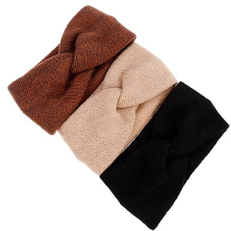 TINEASUR 3pièces Bandeaux Élastiques Coton Épais Et Large Accessoires Hiver Respirants pour Femmes Couleurs