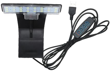 GERUI Aquarium LED Beleuchtung,mit On/Off Dimm-Funktion,Ultradünnes Clip-on Aquarium LampeAquarien,Nano Aquarium Beleuchtung für Wasserpflanzen und Fische (Drei Segmente Licht:Weiß, Rot und Blau)(1)
