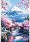 EOBROMD Mont Fuji Diamond Painting Adulte Enfant, 5D DIY Broderie Diamant Kit Complet Paysage, Peinture Diamant Artisanat Strass Point de Croix Painting pour Adultes, Décoration Intérieur 30x40 cm