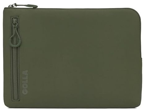 Golla Laptop Tasche/Wasserdichter Laptop Sleeve aus Neopren/Für MacBook, Asus und weitere Notebooks/Elegante Laptophülle/Reißverschluss mit Neoprenmantel / 14 Zoll/Green