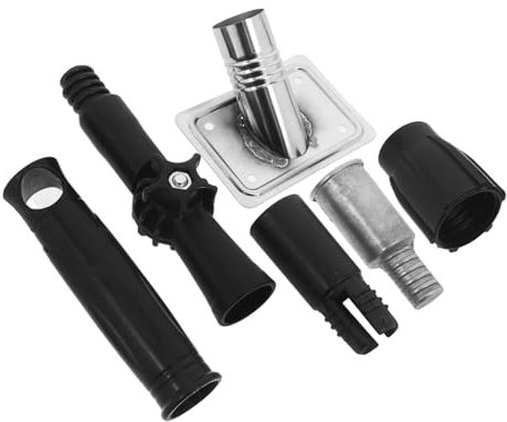 KOMBIUDA 5pcs Threaded Tips Replacement for Telescoping Extension Pole and Broom Handle Compatible with 22mm Diameter Rods Includes Universal Hinge Tip and Stainless Steel Fitting for Home Cleaning