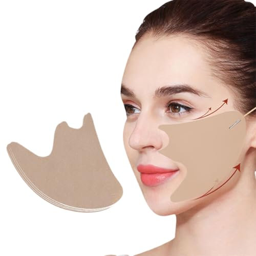 QOMJUFA Lift Tape, Hilos Tensores Faciales,3 pares Face Tape Invisible para Levantar la Piel Flácida con 4 Cuerdas, Cintas Kinesiologicas Faciales Elástico Suave para Rostro Cuello